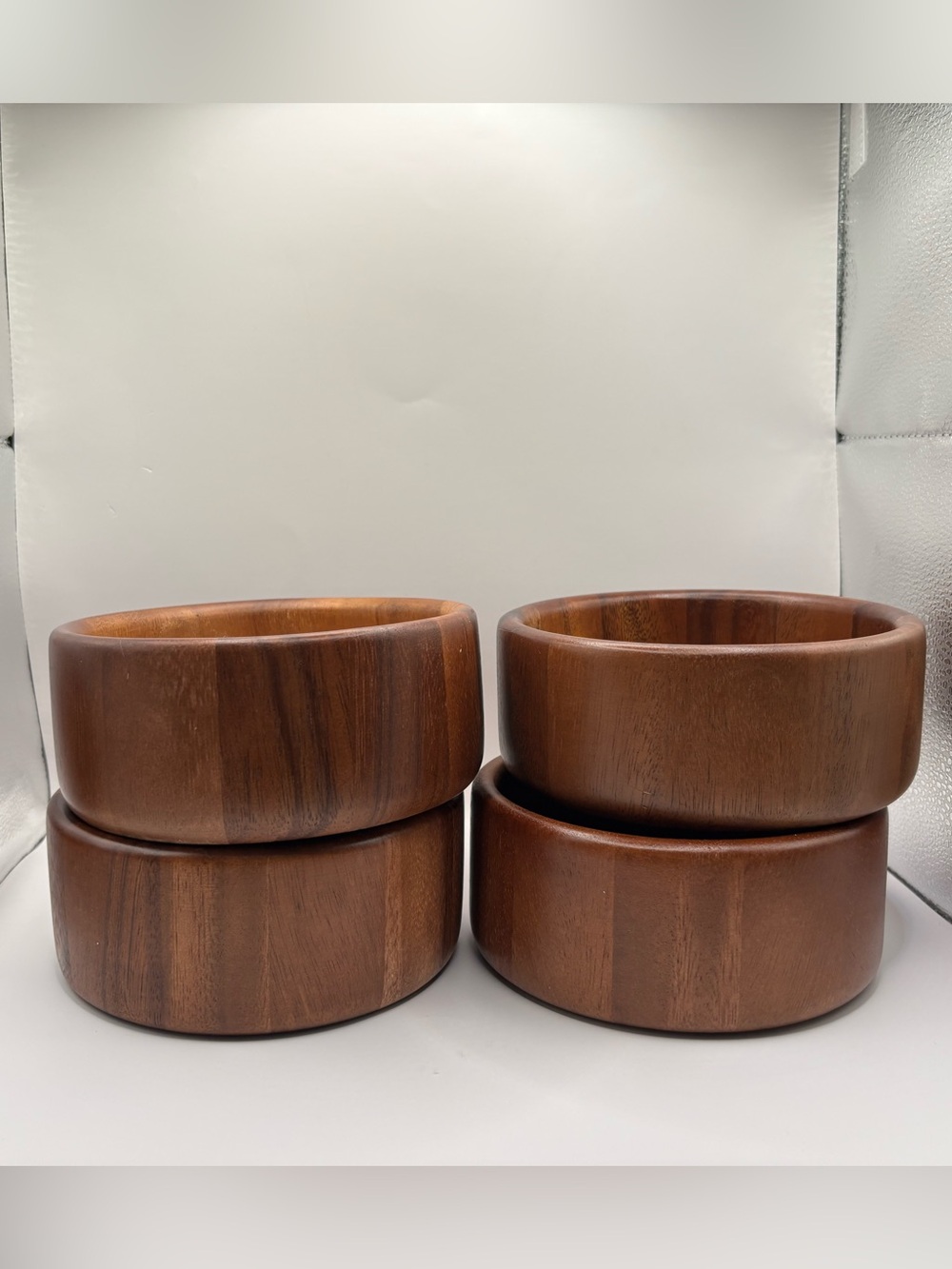 Set of 4 Wooden Bowls from The Cellar